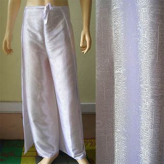 white thai silk sarong wrap fisherman pants trousers  16 02 
