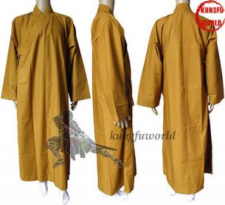 100% cotton shaolin monk long gown~chinese kung fu robe~buddhist 