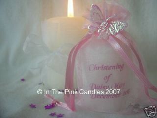 baptism candle favor personal ised pink butt erfly from united