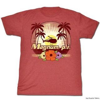 Licensed Magnum P.I TV Show Sunset Flowers Adult Shirt S XXL