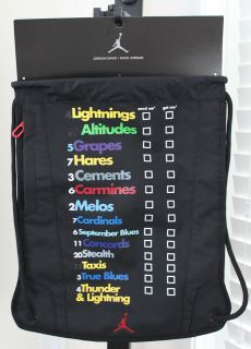 NIKE Jordan Kick Names Unisex Gym Bag Sack Altitudes Aquas Carmines 
