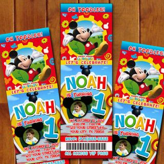 Mickey Mouse Clubhouse Custom Birthday Party Ticket Invitations