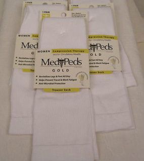 pr Women trouser socks graduated compression over calf Gold MediPeds 
