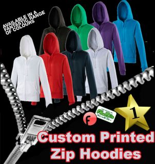 Custom Printed Personalised Zip Hoodie   Design your own   Add Your 