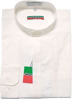 new men banded nehru collar shirt white 14 5 32 33 s