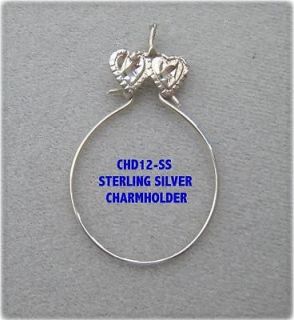 STERLING SILVER TWIN HEART CHARM HOLDER   (Style # CHD12 SS)