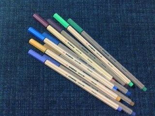   listed 3 sets of 5 colored Stabilo point 88 fine 0.4 PENS (in bulk