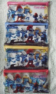 Boys Girls Smurfs 7 Piece Pencil Case School Set 4 Colours Stocking 