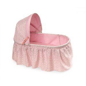 Badger Basket Folding Doll Cradle With Rosebud Fabric   Pink   00362