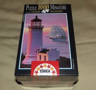 NEW Unique EDUCA 1000 Piece Miniature Puzzle, Fort Canby Lighthouse 