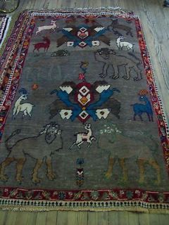 large abstract lion hand knotted persian area rug 86 x50