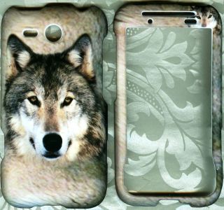 White new Wolf RUBBERIZED HARD CASE PHONE COVER HTC Freestyle AT&T
