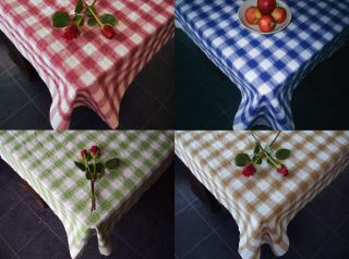   Checked Cotton Tablecloths Picnic Outdoor Dining Table Linen Cover