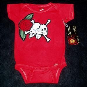 new punk rockabilly gothic skull baby onesie clothes more options