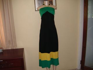   HERITAGE AUTHENTIC JAMAICAN NATIONAL COLORS DRESS SIZE One Size L XL