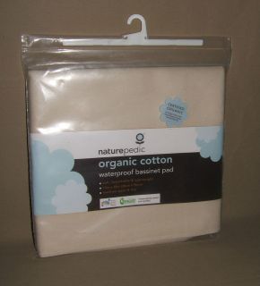 Naturepedic Waterproof FLAT Bassinet Pad, 15 x 30, Organic Cotton 