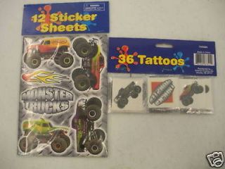 12 Sheets Monster Truck 36 Tattoo Stickers Party Favor