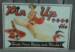 metal pin up girls pale ale beer tin sign signs