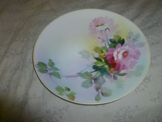  1910 1911 Hand Painted Nippon Floral Scene Plate, Nippon Mark #47