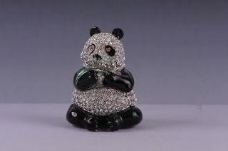   Panda bear trinket box by Keren Kopal Swarovski Crystal Jewelry box