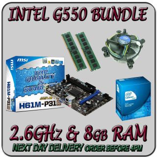  G550 2.60Ghz 2.6 DUAL CORE 8GB DDR3 CPU MEMORY MOTHERBOARD BUNDLE