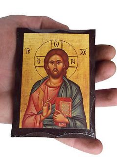 Newly listed JESUS CHRIST   Religious Byzantine icon on wood handmade 