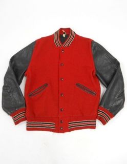 Vintage 70s BUTWIN Wool BLANK Leather Sleeve SNAP FRONT Varsity Jacket 