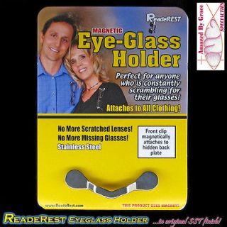 READEREST SpecSecure Magnetic Eye Glass Holder Stainless SHIPS FREE