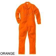 5515 Walls Mens Orange Non Insulated Cotton Twill Coverall Size 42 