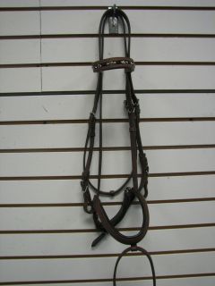 used flash noseband snaffle bridle size horse brown time left