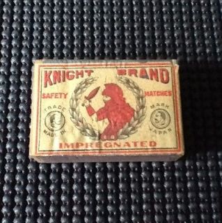 Old Vintage Match Box Made In Japan Knight Brand Safety Matches