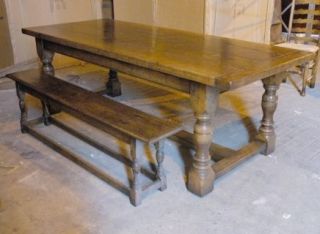 english abbey oak rustic refectory table bench dining set from