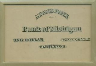 1870S BANK OF MICHIGAN NATL CURRENCY ABNC LABAN HEATH COUNTERFEIT 