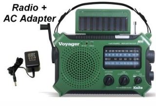 Kaito Voyager NOAA Emergency Radio Portable AM FM + AC Adapter Green 