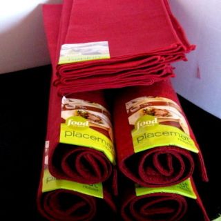Placemats & Napkins Food Network New with Tags 4 settings Matching Red