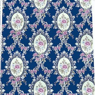 sheets of Dolls House 1/12 Wallpaper blue floral quality paper 124b