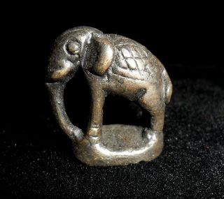 cm Old Bronze Burmese Elephant Figure Weight   30 g Free 