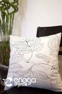 Black & White Leaves IKEA Style Throw Pillow Case Decor Cushion Cover 