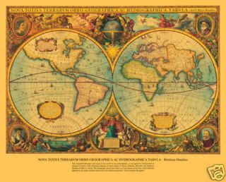 gold foil novatotius terranum orbis map of the world time
