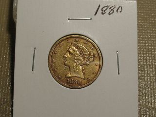 1880 $ 5 half eagle in nice condition time left