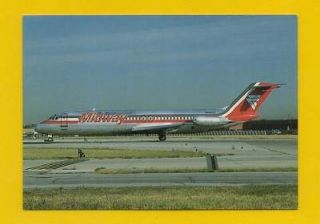 POSTCARD AIRCRAFT MIDWAY AIRPLANE DC 9 USA JET PLANES AVIONS 