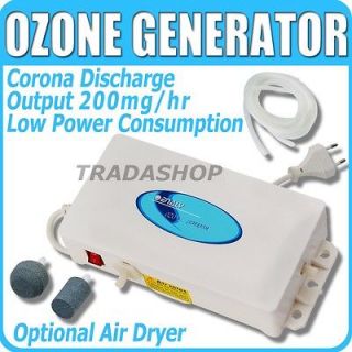 Ozone Generator Aquarium Purifier Ozonizer Air Pump Redox 200mg/hr 100 