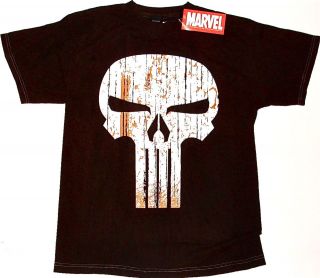 THE PUNISHER Skull Straw Face Official Licensed Marvel Comics Tee T 