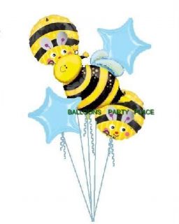 bumble bee birthday party baby shower balloons blue new time