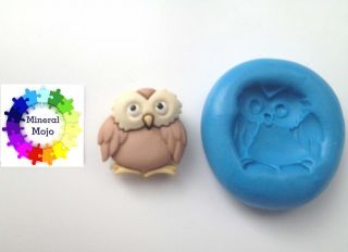 Owl #2 Silicone Mould Cupcake Card Toppers, Sugarcraft, Fimo 