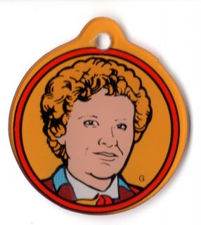 DR WHO #6 Colin BAKER Pinball Promo Plastic Key Chain FOB DOCTOR