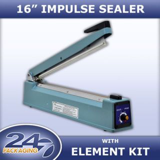 16 Hand Impulse Sealer Heat Seal Machine Poly Sealing Free Element 