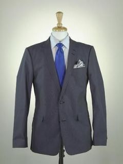 TIGER OF SWEDEN* Blue Thin Pinstripe 2 Btn Slim Fit 100% Cotton Suit 