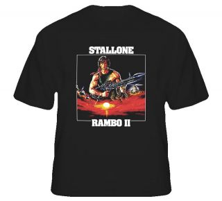 stallone rambo ii retro movie t shirt