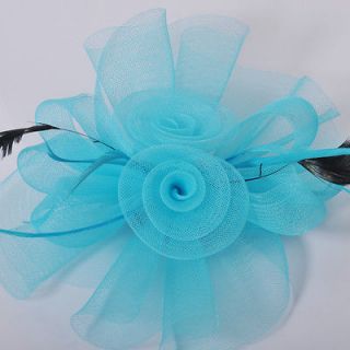   party lady fascinator feather mesh hair clip accessory handmade